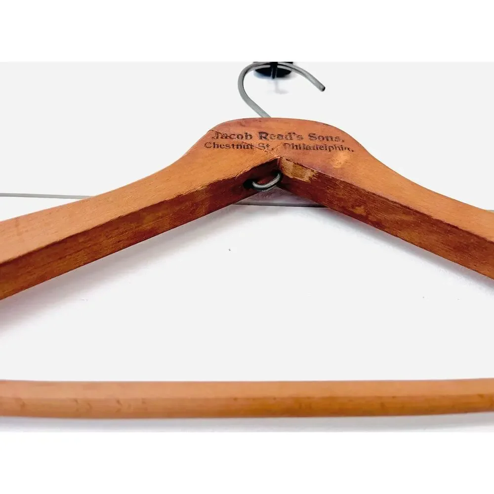 Vintage Jacob Reed's Sons Chestnut St. Philadelphia Wooden Clothes Hanger